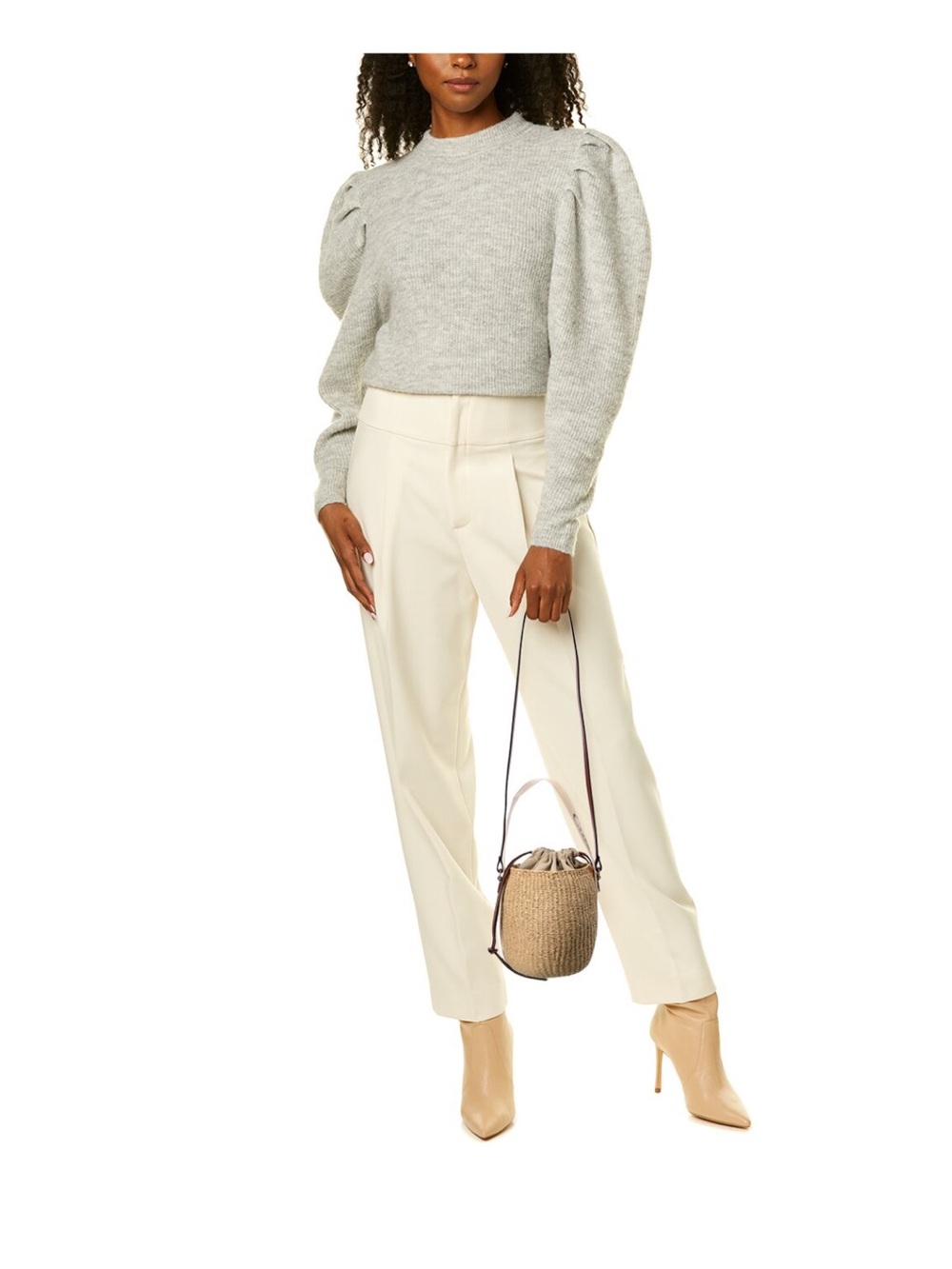 NWT Chloe Woody Small Raffia & Leather Bucket Bag - Picture 2 of 2